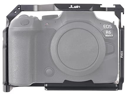 FOTGA Gabbia per macchina fotografica, stabilizzatore Rig in lega di alluminio, con scarpa Cold Shoe e viti da 1/4 3/8 per fotocamera Canon EOS R6 Mark II R6II