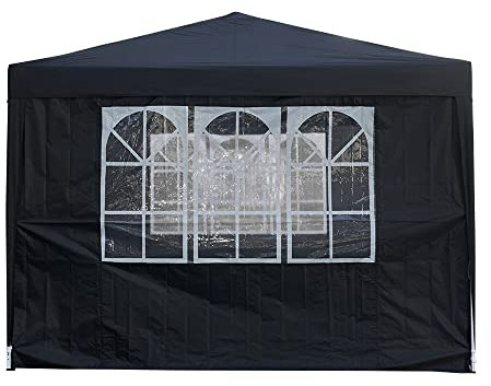 Pop Up Gazebo, Waterproof Pop Up Gazebo Marquee Garden Awning Party Tent CanopyPop Up Tent Garden Outdoor 2m/ 2.5m/3m BLACK