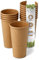 BIOZOYG 50 Stück Kaffeebecher Pappbecher 500ml / 20 oz Ø 90 mm braun - Einwegbecher plastikfrei - Becher aus nachhaltiger Forstwirtschaft - Kaffeebecher Einweg