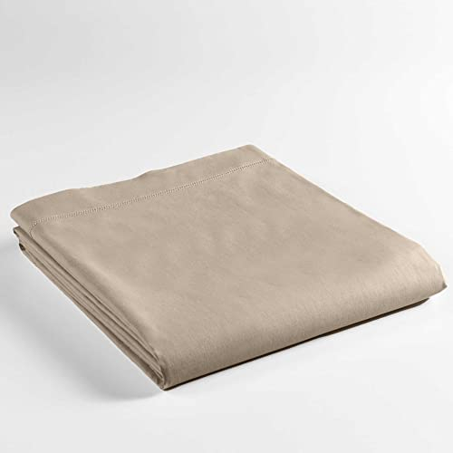 douceur d'intérieur, Drap Plat (240 x 300 cm) Lina Sable, 100% Coton