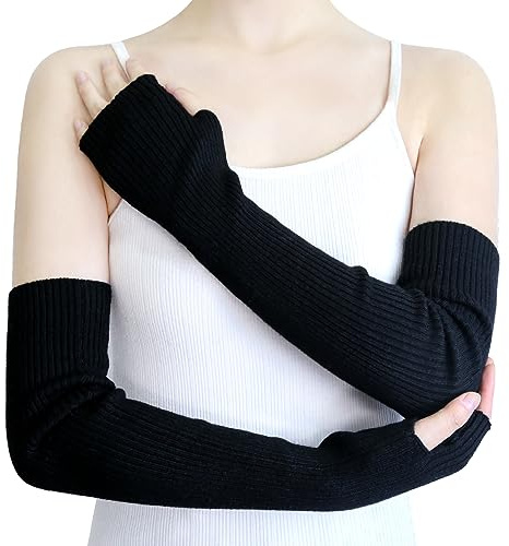 YATANAM Scaldapolsi in misto lana, guanti caldi senza dita in maglia, morbidi scaldamuscoli, guanti da digitazione per le donne