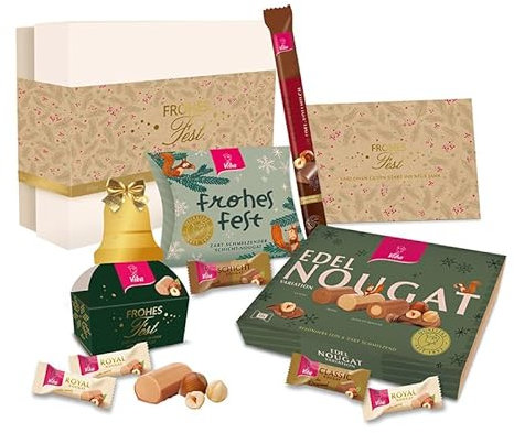 Viba Geschenkbox Weihnachten mit Nougat & Schokolade (Weihnachtliche Genussmomente, 220 g)