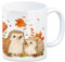 Igel im Herbst Kaffeebecher im Aquarell Stil eine bunte Tasse für die Arbeit mit Motiv Frauen Geburtstag Natur Kaffeetasse Zeichnung Waldtieren Becher Laub Spülmaschinenfest