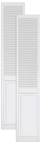 ben+camilla.com Landhausstil Profiltüren Weiß Holz | 201,3 x 39,4 cm 2-er Pack Set | Lamellentüren mit Kassette - Shutter Chateau Schranktüren PREMIUM QUALITÄT
