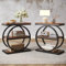 Tribesigns End Table Set of 2, Narrow End Table with 3 Storage Shelves, Wooden Side Table, Industrial Small Sofa Side Table for Living Room, Slim Nightstand and Bedside Table for Bedroom