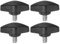 sourcing map 4pcs Tee Wing Knobs Thumb Screws M6 x 10mm Standard Male Thread Plastic T Knobs Handles Hand Clamping Thumbscrew, Black