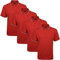 True Face Mens Tshirts Polos Pique Tipping Pocket Collar Buttoned Regular Fit Top Red Tip - 4 Pack XXL