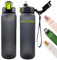 Evolike Trinkflasche Sport 1l mit Strohhalm 2-in-1 für Sport & Alltag | Auslaufsicher BPA-frei Rutschfest mit Skala & Griff | nicht spülmaschinengeeignet (Grau)