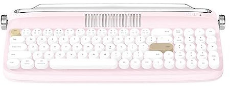 Booso Clavier Bimode B309 pour Ordinateur Portable, Tablette, Téléphone, Modèles de Chargement Rose