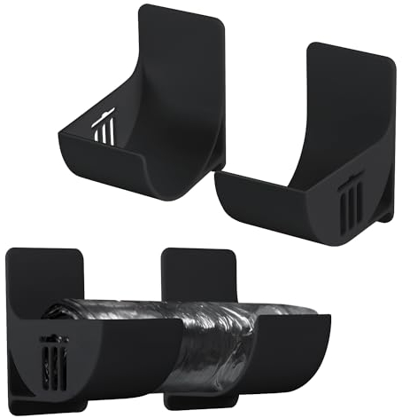 4pcs Supports de sac Poubelle, Distributeur sac Poubelle Support Rouleau Support Mural Support Rouleau sac d'Épicerie Organisateur Plastique Armoire Cuisine Maison Support Rangement(Noir)