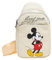 Disney Umhängetasche aus veganem Leder mit verstellbaren Trägern, Mickey Mouse Classic Pose und Autogramm, Beige, mit Einfassung, Beige, 11.0 x 6.5