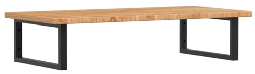 vidaXL Waschtischplatte mit Halterung, Holzplatte Waschtischkonsole Wandmontage, Waschbeckenplatte Wandkonsole Wandregal, Stahl Massivholz Eiche