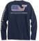vineyard vines Men's Flag Whale Long-Sleeve Pocket Tee, Blue Blazer, Medium