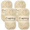 Coopay Chenille Chunky Wolle zum Häkeln Dickes Garn, 4 x 50g Dicke Wolle zum Stricken, Super Flauschig Weiches Wolle für Babydecke, Grobes Chenille-Garn für Hüte, Schals, Socken, Taschen - Beige