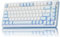 SEUNKWANG EWEADN GS75 Wireless Mechanical Keyboard ASMR, 75% Gaming Keyboard Gasket Hot Swappable Custom Keyboards with RGB, Knob, PBT Keycaps BT5.0/2.4G/USB-C Creamy Keyboards Blue & White