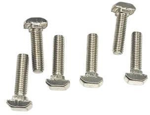 Schrauben mit Vierkantkopf, 30 Stück 4040 Serie M8 * 16 mm Hammerkopf T-Bolzenschraube vernickelt for 4040 Aluminiumprofil T-Nut T-Schraube