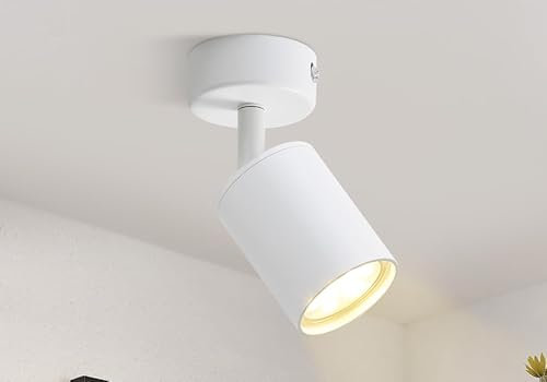 Homefire LED Deckenlampe 1 Flammig Deckenstrahler - 350° Schwenkbar Strahler GU10 Deckenleuchte Weiß flurlampe Spots Innen Deckenspot für Wohnzimmer Küche Schlafzimme Ohne Leuchtmittel