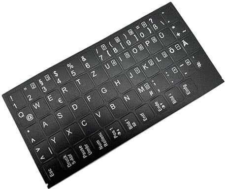 T-ProTek German Keyboard Sticker Matt Black 58 Keys 1.1 cm x 1.3 cm Self-Adhesive Compatible with MSI Laptop Notebook