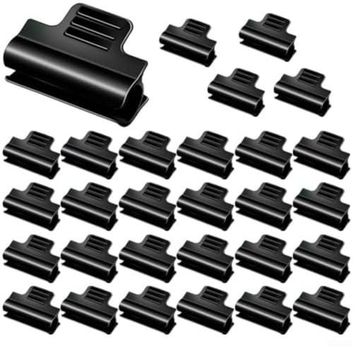 Vootnifig 30 morsetti per serra in PVC nero da 11 mm per giardino, clip per piante, supporto regolabile per tubi di fissaggio