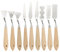 YOKIVE 9 Pcs Stainless Steel Palette Knife, Professional Art Spatula Set Oil Painting Accessories Color Mixing Scraper with Wood Handle, Great for Canvas Acrylic Painting (Wood Color)