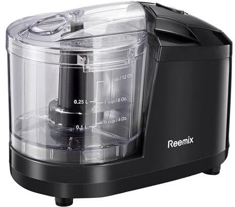 Mini Food Chopper – Small Electric Food Processor, 750ml Compact Vegetable Blender, Removable bowl, lid & blade, Simple one-button operation, 100W (Black)