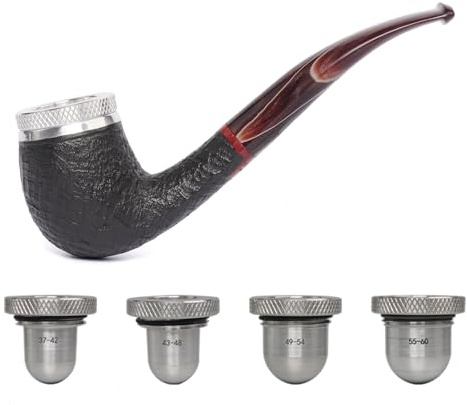 MUXIANG Brair aaxj0390ps Zigarrenpfeifenschale mit 4 Ringen, passend für 9 mm Filter