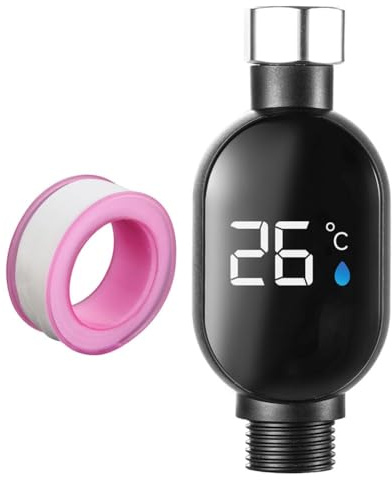 LED-Temperaturanzeige, Duschthermometer, Duschthermometer für Badezimmer, Baby-Badewanne, wasserdicht, intelligentes Temperatur-Wasserhahn-Thermometer (oben)