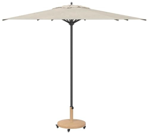 vidaXL Outdoor Umbrella Base Light wood 48 x 48 x 32 cm, Outdoor Umbrella Base, Round, Modern Patio Support, Weatherproof Concrete Shade Stabilizer, UV-Resistant Garden Holder