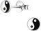 Bungsa Yin & Yang Ohrstecker .925 STERLING SILVER (Ohrringe Echtschmuck Studs Ohrschmuck Damen Frauen Herren)