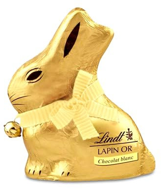 Lindt - LAPIN OR - Moulage Chocolat Blanc - Idéal pour Pâques, 200g