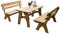 Garnitur Freital 3-teilig 150cm Kiefer Gartensitzgruppe Essgruppe Gartenmöbel