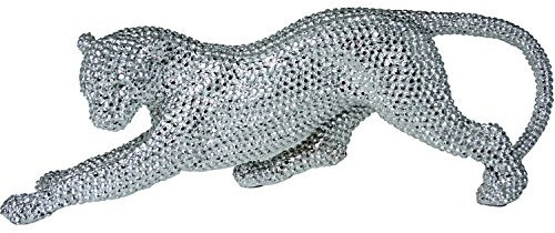 Supernova Decoracion Figura Resina Pantera Plateada granulado_40cm, 40 cm Largo