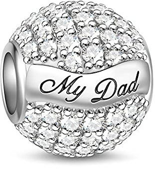 GNOCE Mein Vater mein Held Charm Anhänger 925 Sterling Silber Bead Charms mit Zirkonia Charm Schmuck für alle Armbänder Halsketten Geschenke Bijouterie für Papa