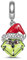 GNOCE Grün Monster Charm Anhänger mit Weihnachtsmütze S925 Sterling Silber Verschiedene Weihnachten Charm Perlen für Armband Halskette Weihnachts Schmuck Geschenk (Grün)