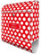 banjado® Design Briefkasten personalisiert mit Punkte Rot 38,5x46,5x13cm & 2 Schlüssel - Briefkasten Stahl weiß mit Zeitungsfach pulverbeschichtet - Postkasten A4 Einwurf inkl. Montagematerial