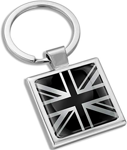 Biomar Labs® Nickel Métal Porte-clés Boite Cadeau Accessoires Cadeau pour Homme et Femme National Drapeau UK Royaume-Uni Union Jack Flag Argenté KK 261
