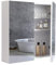 BELIWIN Wall-Mounted Mirror Cabinet White, 2-Door Mirrored Storage Cupboard, Adjustable Height Shelves Storage Unit (60 x 60 x 15 cm)