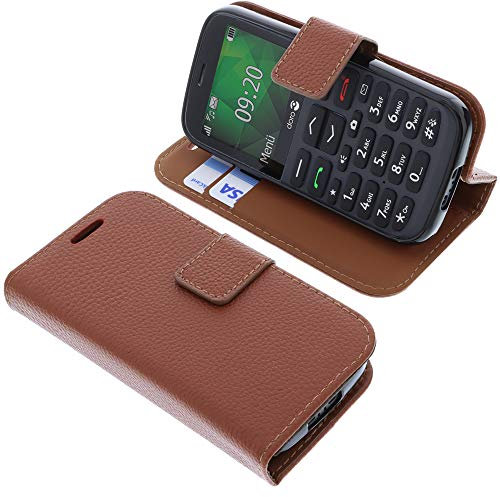 foto-kontor Cover compatible with Doro 1370 book-style brown case