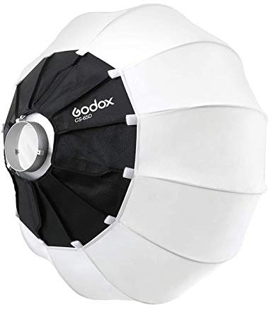 Godox CS-65D Laternen Softbox 65 cm,Bowens-Halterung,Schnell zu installieren,Zusammenklappbar,Globus-Softbox für Foto, Porträt, Studio, Video, kontinuierliche Beleuchtung, Fotografie
