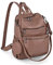 UTO Femme Sac à Dos avec Sac Banane Amovible Backpack Rucksack Cuir Synthétique Convertible Sac d'épaule Ceinture Kaki