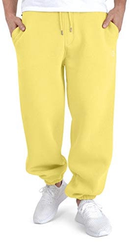 BACKSPIN Sportswear Jogginghose Herren & Damen Pastellgelb I Warme Unisex Jogging-Hose weit geschnitten mit 70% Baumwolle I Sweatpants kuschelig Freizeithose