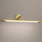 HKLY Vintage LED Spiegelleuchte Bad, Badezimmer Spiegellampe Messing Antik mit Schwenkbarem 180° Lampenkopf, 3 Farbtemperaturen, IP44 Badlampe Retro Schrankleuchte für Schlafzimmer,71cm/12w