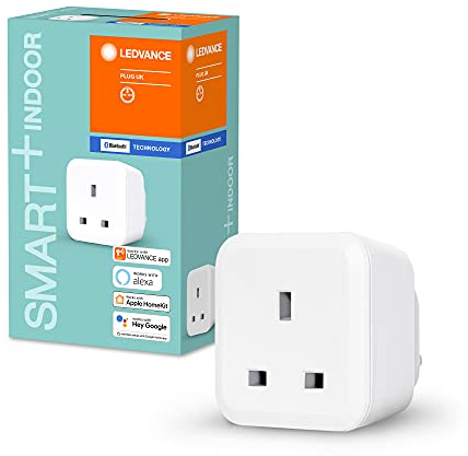 LEDVANCE Smarte Steckdose für Innen für UK-Stecker, speziell für Alexa, ZERO TOUCH SETUP - einfache Einrichtung nur per Klick, für die Steuerung konventioneller Geräte im Smart Home, ZTS-ready