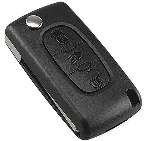OGGIPRO 3 Tasten Scheinwerfer Schlüsselgehäuse kompatibel mit CE0523 Klappschlüssel für Peugeot 207 307 308 407 408 3008 5008 Citroen C2 C3 C4 C5 C6 C8 (Scheinwerfer, CE0523)
