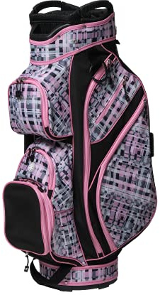 Glove It Borsa Da Golf Donna, Carrello Nylon Leggero, Divisorio 14 Vie, Vano Putter Dedicato, Protezione Pioggia, Nove Scomparti Accesso Rapido, Portabilità Eccellente - Pixel Plaid - Misura Standard