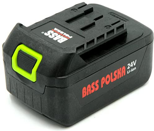 BASS POLSKA batteria base utensili senza cave officina giardino pratico strumento batteria agli ioni di litio 24 V capacità 4000 mAh tempo di ricarica 1-2 ore 12 x 7,5 x 7 cm 0,6 kg