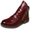 Remxi Stivali da uomo in pelle Chelsea stivali formali per uomo-moda stivali alti, Rosso, 38 2/3 EU