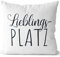 JUNIWORDS Kissen, Lieblingsplatz, 40 x 40 cm, 2-farbig, Weiß-Hellblau