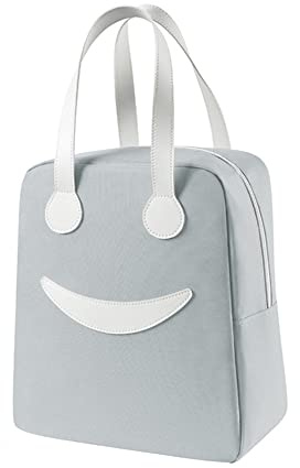 croselyu Portable Mini Lunch Bag Insulated Bag Portable Cute Outdoor Picnic Bag Ice Bag Outdoor Storage Bag, 1 PCE (Large,Grey)