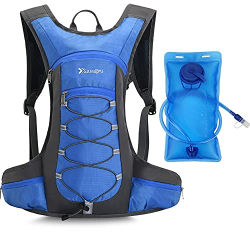 CLAPE Trinkrucksack Fahrradrucksack Laufrucksack Radsport Rucksack mit Trinkblase 2L Atmungsaktiv Wasserrucksack Waterproof Backpack